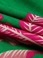 abordables Robes décontractées-Femme Robe imprimée Robe mi-longue Robe mi-longue Vert Manche Courte Plantes Froncé Eté Col V Robe Motif S M L