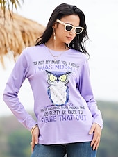 voordelige Humor &amp; Citaten thee-Dames T-shirt dier Hond Brief Modieus Grappig Korte mouw Ronde hals Normale tops Dagelijks Weekend Afdrukken Wit Licht Bruin Paars Khaki Zomer
