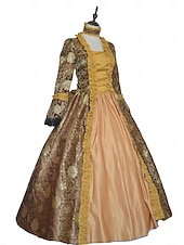 abordables Robes-ancien Baroque Punk &amp; Gothique Maxi Robe Normal Juliette Cendrillon Princesse Col carré Déguisement Royal Halloween Carnaval Mascarade Performance Soirée Halloween Adultes Toutes saisons