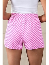 olcso Hot Shorts-Női Rövidnadrágok Alkalmi Napi Rövid Leopárd Mértani Kockás Hasított Nyomtatás Lélegzési képesség Kényelmes Mikroelasztikus Alkalmi Hétvége Világos rózsaszín Rózsaszín Bíbor Lóhere Nyár Normál