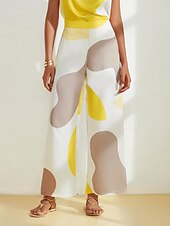 cheap Pants-Women&#039;s Straight Full Length Pocket Pants Casual Daily Weekend White Summer S M L