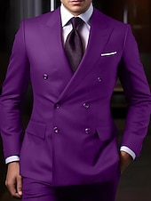 Χαμηλού Κόστους Επίσημα Κοστούμια-Ανδρικά Γάμου Στολές Μύτη Μαύρο Λευκό Δουλειά Επίσημο Μονόχρωμο Κατά παραγγελία εφαρμογή Σετ 2 τεμαχίων Σταυρωτό με έξι κουμπιά