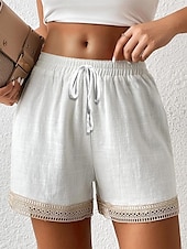 cheap Shorts-Women&#039;s Shorts Plain White Active High Waist Short