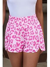 olcso Hot Shorts-Női Rövidnadrágok Alkalmi Napi Rövid Leopárd Mértani Kockás Hasított Nyomtatás Lélegzési képesség Kényelmes Mikroelasztikus Alkalmi Hétvége Világos rózsaszín Rózsaszín Bíbor Lóhere Nyár Normál