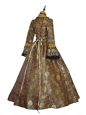 abordables Robes-ancien Baroque Punk &amp; Gothique Maxi Robe Normal Juliette Cendrillon Princesse Col carré Déguisement Royal Halloween Carnaval Mascarade Performance Soirée Halloween Adultes Toutes saisons