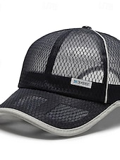 billige Baseballcaps for menn-Herre Baseballcaps Solhatt Trucker Hat Nettinghette Svart Hvit polyester Netting Mote Fritid Gate Daglig عادي Justerbare Solkrem Pustende