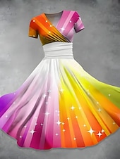 abordables Robe de cocktail-Femmes Robe Midi Robe d&#039;été Élégant Tropical Classique Vacances Maison Date Coupe Ample Graphique Manche Courte Col en V Noir Blanche Jaune Vert Claire Été