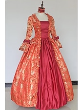 abordables Robes-ancien Baroque Punk &amp; Gothique Maxi Robe Normal Juliette Cendrillon Princesse Col carré Déguisement Royal Halloween Carnaval Mascarade Performance Soirée Halloween Adultes Toutes saisons