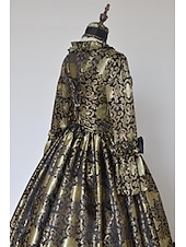 abordables Robes-ancien Baroque Punk &amp; Gothique Maxi Robe Normal Juliette Cendrillon Princesse Col carré Déguisement Royal Halloween Carnaval Mascarade Performance Soirée Halloween Adultes Toutes saisons