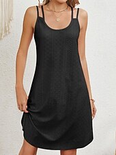 tanie mini czarna sukienka-Damskie Sukienka midi Biała sukienka Sukienka na ukończenie szkoły Koronkowa sukienka Codzienne sukienki Moda miejska Codzienny Linia A Urlop Ulica Święto Luźna Krótki rękaw W serek Czarny Biały
