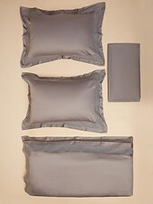 economico Collezione d&#039;elite-copripiumino in puro cotone pima al 100% 4 pezzi set supima 140-tc set di biancheria da letto in raso di seta morbido di lusso 1 copripiumino 1 lenzuolo piatto 2 federe