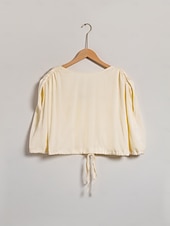 cheap Shirts,Tops &amp; Blouses-Women&#039;s Crop top Drawstring Sleeveless Satin Top Elegant Casual Work Spring Summer