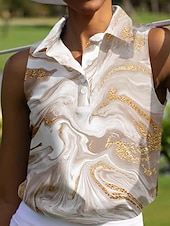 billiga Kvinnors golfkläder-Dam Vandringspolotröja Ljuslila Kaki Ärmlös Solskydd Överdelar Golfkläder för damer Kläder Outfits Bär kläder