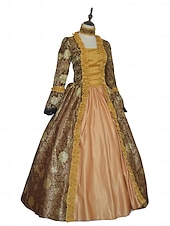 abordables Robes-ancien Baroque Punk &amp; Gothique Maxi Robe Normal Juliette Cendrillon Princesse Col carré Déguisement Royal Halloween Carnaval Mascarade Performance Soirée Halloween Adultes Toutes saisons