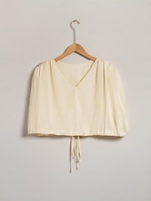 cheap Shirts,Tops &amp; Blouses-Women&#039;s Crop top Drawstring Sleeveless Satin Top Elegant Casual Work Spring Summer