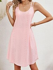 tanie mini czarna sukienka-Damskie Sukienka midi Biała sukienka Sukienka na ukończenie szkoły Koronkowa sukienka Codzienne sukienki Moda miejska Codzienny Linia A Urlop Ulica Święto Luźna Krótki rękaw W serek Czarny Biały