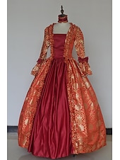 abordables Robes-ancien Baroque Punk &amp; Gothique Maxi Robe Normal Juliette Cendrillon Princesse Col carré Déguisement Royal Halloween Carnaval Mascarade Performance Soirée Halloween Adultes Toutes saisons