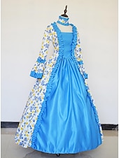 tanie Sukienki-Zabytkowe Rokoko Renesansowa Maxi Sukienka Normalny Juliet Kopciuszek Księżniczka Kwadratowy dekolt Strój na bal maskowy Halloween Karnawał Bal maskowy Spektakl Impreza Halloween Doroślu Na każdy