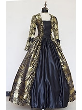 abordables Robes-ancien Baroque Punk &amp; Gothique Maxi Robe Normal Juliette Cendrillon Princesse Col carré Déguisement Royal Halloween Carnaval Mascarade Performance Soirée Halloween Adultes Toutes saisons