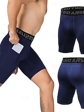 cheap Men's Shorts, Tights &amp; Pants-Men's Running Tight Shorts Compression Shorts Yoga Shorts Spandex Shorts with Phone Pocket High Waist Base Layer Athletic Summer Spring Spandex 4 Way Stretch Quick Dry Power Flex Breathable Gym