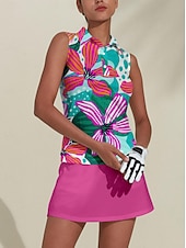 billiga Kvinnors golfkläder-Dam Vandringspolotröja Rosa Grön Mörkblå Ärmlös Överdelar Golfkläder för damer Kläder Outfits Bär kläder