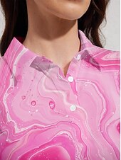 preiswerte Frauengolfkleidung-Damen Golf-Poloshirt Rosa Kurzarm Oberteil Damen-Golfkleidung, Kleidung, Outfits, Kleidung