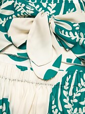 preiswerte Lässiges Kleid mit Aufdruck-Maxikleid mit One-Shoulder-Träger aus Satin mit Palmenblättern