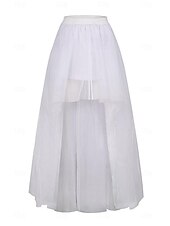 Χαμηλού Κόστους Κάτω-γυναικείο μεσοφόρι κάτω από φούστα τούλι hi-lo μακριά tutu τούλι bustle φούστα ελαστική μέση φεστιβάλ φούστα πάρτι