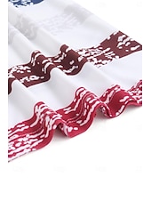 ieftine Tricou cu dungi și geometric-Tricou pentru femei T-Shirt patriotic guler în V dungi roșu alb albastru uzat cu mânecă scurtă casual de vară confortabil potrivire relaxată îmbrăcăminte de zi dimensiuni disponibile