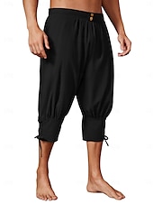 economico Fondi-Medievale Rinascimento 17° secolo Pantaloni Pantaloni da pirata Pirata Vichingo Crociato Coulisse Tinta unita Costume Per uomo Costumi da pirata Fantasia Halloween Mascherata Halloween LARP Fiera