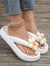 economico Infradito scivolosi-sandali infradito da donna con fiori colorati – graziose ciabatte estive da spiaggia con suola morbida e ammortizzata per abbigliamento casual, piscina e vacanze