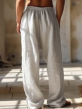 economico Classico-Per uomo Animale Uccello Pantaloni di Lino Pantaloni Larghi Misura del girovita medio Hawaiano Casual All&#039;aperto Abbigliamento casual alla moda Elastico in vita Primavera &amp; Autunno Autunno &amp; Inverno