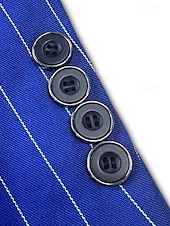 preiswerte Herrenblazer-Herren Abschlußfeier Abendkleidung Blazer Geschäft Formeller Abend Hochzeitsfeier Nur oben Mode Lässig Sommer Frühling &amp; Herbst Polyester Streifen Tasche Lässig / Alltäglich Einreihig Blazer Schwarz