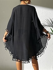 preiswerte Weiße Spitzenkleider-Damen Minikleid Weißes Kleid Spitzenkleid Hemdblusenkleid Sommerkleid Streetwear Basic Lässig Urlaub Straße Ferien Normale Passform Dreiviertelarm Rundhalsausschnitt Schwarz Weiß Blau Orange Sommer