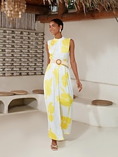 halpa Jumpsuits-kukkakuvioinen satiinihaalari