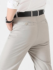 preiswerte Chinos-Herren Abschlußfeier Hose Chinos Chinohose Tasche Einfach Komfort Atmungsaktiv Outdoor Täglich Ausgehen Mode Lässig Schwarz Khaki