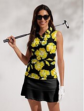 billiga Kvinnors golfkläder-Dam Vandringspolotröja Gul Ärmlös Överdelar Golfkläder för damer Kläder Outfits Bär kläder