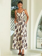 economico Jumpsuits-tuta in chiffon con scollo a V e vita smock