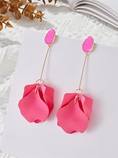 tanie Kolczyki damskie-Damskie Kolczyki sztyfty Kolczyki drop Kolczyki w kształcie obręczy Czarny Czerwony Niebieski Akryl Elegancja Bohema Tropikalny