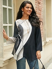 economico Animali Tops-Blusa da donna Chiffon Basic con stampa di farfalle maniche lunghe maglie regolari girocollo casual bianca grigia primavera autunno