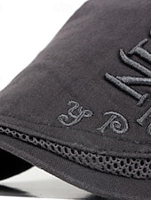 levne Pánské klobouky-Pánské PLacatá čepice Klobouk Ascot Novinářský klobouk Černá Khaki Polyester Výšivka Módní Na běžné nošení ulice Denní Barevné bloky Písmeno Nastavitelná Proti sluci Prodyšné