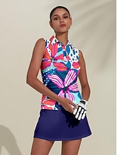 billiga Kvinnors golfkläder-Dam Vandringspolotröja Rosa Grön Mörkblå Ärmlös Överdelar Golfkläder för damer Kläder Outfits Bär kläder