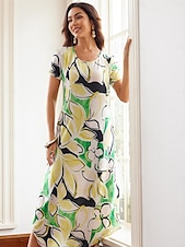 ieftine Rochii florale-rochie lungă rochie maxi rochie lejeră cu mânecă scurtă vară primăvară