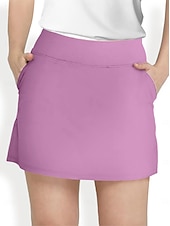 cheap Golf Bottoms-Women&#039;s Tennis Skirts Golf Skirts 16inch Pickleball Dark Pink Black White Sun Protection Tennis Clothing Ladies Golf Attire Clothes Outfits Wear Apparel