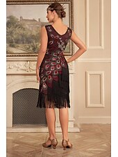 cheap Dresses-Retro Vintage Roaring 20s 1920s Flapper Dress Cocktail Dress The Great Gatsby Wedding Guest Sequins Tassel Fringe Women&#039;s Masquerade Party / Evening Wedding Reception Bachelorette Party Adults&#039; Dress