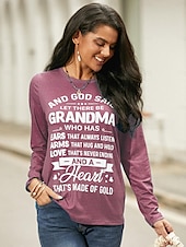 Χαμηλού Κόστους Χιούμορ και αποσπάσματα-Γυναικείο T- shirt Κοντομάνικο Μακρυμάνικο Τοπάκι Γράμμα Εκτύπωση Κανονικά Τοπ Στρογγυλή Λαιμόκοψη Καθημερινή Έξοδος Ροζ Μπλε Πράσινο Γκρι Άνοιξη  Φθινόπωρο