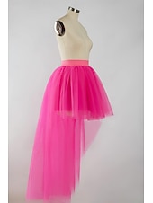 Χαμηλού Κόστους Κάτω-γυναικείο μεσοφόρι κάτω από φούστα τούλι hi-lo μακριά tutu τούλι bustle φούστα ελαστική μέση φεστιβάλ φούστα πάρτι