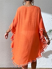 preiswerte Weiße Spitzenkleider-Damen Minikleid Weißes Kleid Spitzenkleid Hemdblusenkleid Sommerkleid Streetwear Basic Lässig Urlaub Straße Ferien Normale Passform Dreiviertelarm Rundhalsausschnitt Schwarz Weiß Blau Orange Sommer