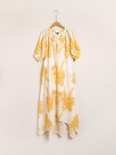 abordables robe décontractée imprimée-robe longue fleurie à col en V et coupe basse