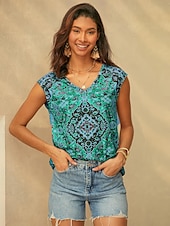 ieftine Magazin grafic Tricouri fără mâneci &amp; Camis-Camisola de damă top cu bretele Tipar Basic Fără Mâneci Regulat Topuri De Col V Casual Roșu Albastru Violet Verde